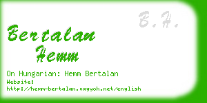 bertalan hemm business card